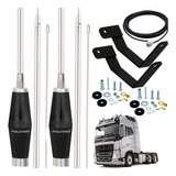 2 Antena Px Mini Inox 1,40m Alongador 25cm Cabo 5,5 Volvo Fh