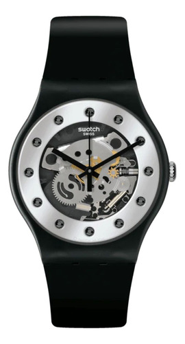 Reloj Swatch Unisex Sparkling Circle So29b109 Silver Glam