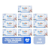 Toallas Húmedas Emubaby Water Premium Con Tapa 10x80unid