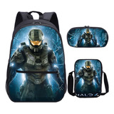 Juego De Tres Bolsas Game Halo, 17 Pulgadas, Cubierta Grande