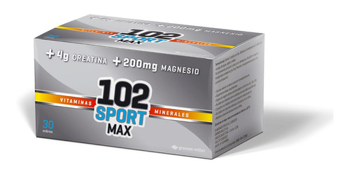 102 Sport Max Vitaminas Creatina Magnesio 30 Sobres