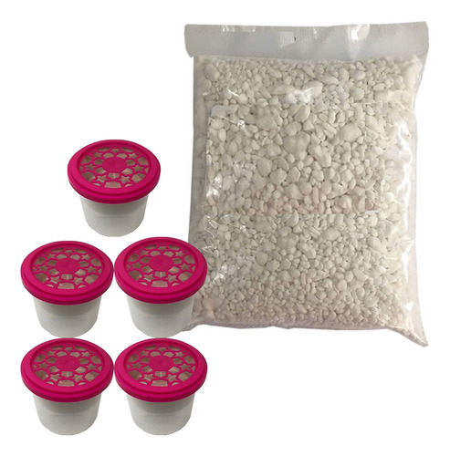 5 Potes Anti Mofo Rosa  Com Cloreto De Cálcio 3kg