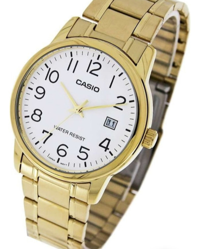 Reloj Casio Mtpv002g-7b2 Metal Dorado Somos Tienda