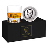 Juego De 2 Vasos De Cristal De Whisky Con Diseno De Calavera