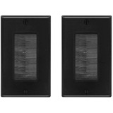 Vce 2pack Single Brush Wall Plate Black