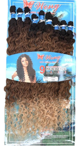 Cabelo 100% Orgânico Cacheado 65cm 9 Telas 300g + Brinde