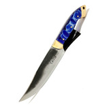 Faca Artesanal Tatu 6'' Disco Arado Cabo Acrílico Azul Ja/6