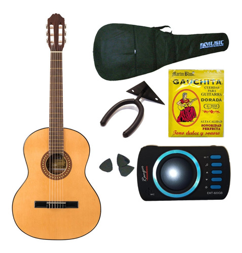 Gracia M7 Combo Guitarra Clasica + Funda + Afinador + Acc