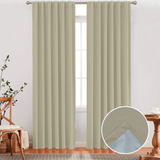 Juego De Cortinas Textiles 100% Blackout Natural Haussman