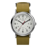 Reloj Timex Weekender Unisex De 38 Mm Con Carcasa Plateada Y