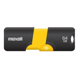 Pendrive Maxell Usb Flix 64gb 3.0 Negro Y Amarillo