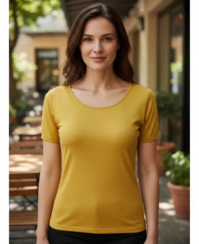 Lote 10 Blusas Licra Manga Corta Cuello Redondo Unitalla