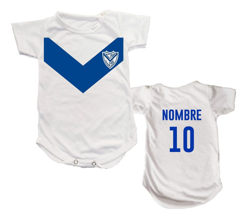 Body Bebe Algodon Velez Sarfield C/ Nombre Personalizado