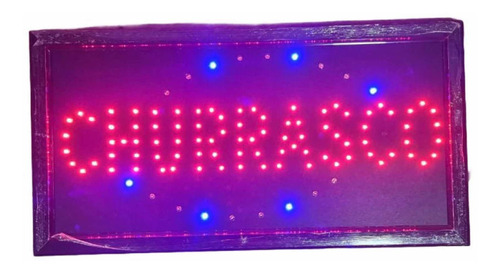 Letreros Led Luminosos Comerciales Texto Churrasco 48x25cm