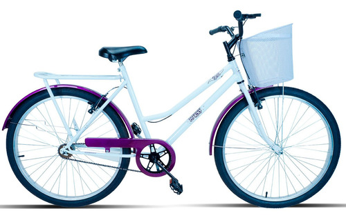 Bicicleta Feminina Aro 26 Tropical Com Cestinha