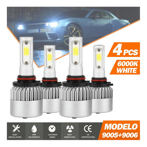 Pertain Kit De Faros Led Para Chevrolet 8000lm Para Luz