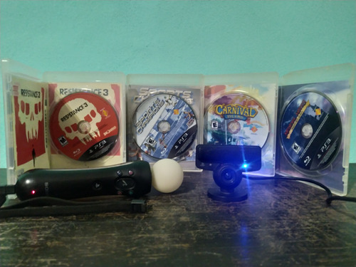Kit Move De Playstation 3 + 3 Juegos Compatibles