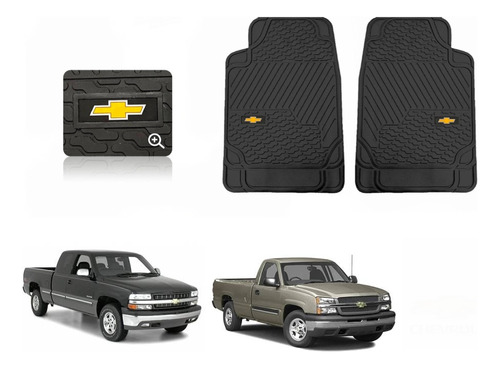 Par Tapetes Delanteros Logo Chevrolet Silverado 1999 A 2006