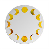 Mandala Lunar Fases Da Lua Decorativa 28cm Cor Dourado