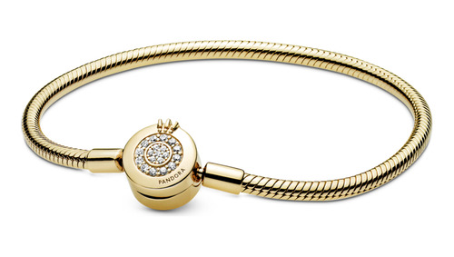 Brazalete Pandora Con Broche Corona O Cubierto En Oro De 14k