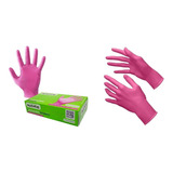 Guantes Nitrilo Fucsia 100uni Medium Peluquería Odontologia