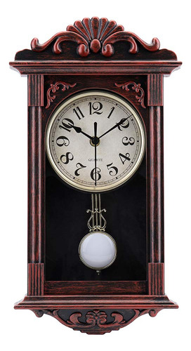 Jomparis Reloj De Pared De Pendulo Retro De Cuarzo, Decorati