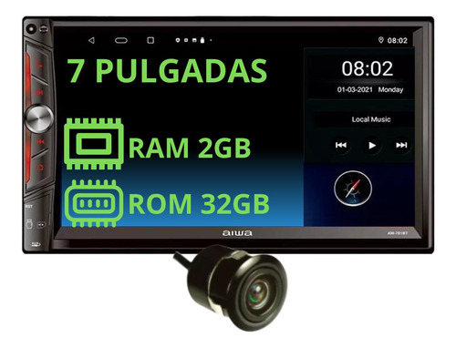 Radio Carro Aiwa Sistema Android Quad Core Wifi Mirrorlink