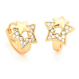 Aretes Estrella Niña Arracadas Chicas Mujer Oro Laminado 18k