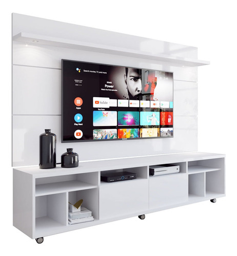 Rack Com Painel P/ Tv Led Lcd 2.2 M Branco Arizona Oferta