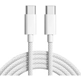 2 Cables Usb Tipo C A C Carga Rápida Para Samsung Blanco 2m