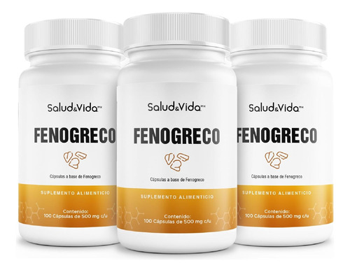 Fenogreco Cápsulas 3 Pack - 300 Cápsulas Para 3 Meses