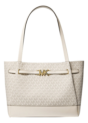 Bolsa Michael Kors Original Tote Reed Lt Cream Logo LG Mujer