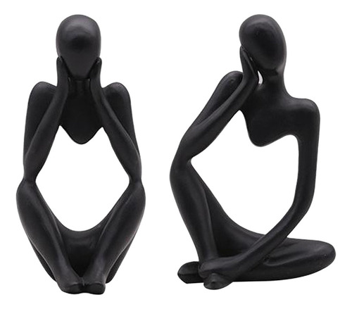 2x Escultura De Pensador Figuras Para El Hogar Decoración