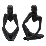 2x Escultura De Pensador Figuras Para El Hogar Decoración