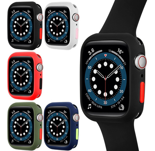 5 Cases Fundas Premium De Silicona Para Apple Watch