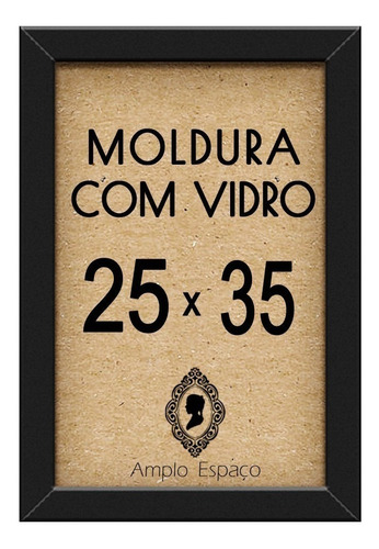 Quadro 25x35 Moldura Laqueada Com Vidro