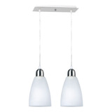 Lampara Colgante 2 Luces Platil Tulipa De Vidrio E27