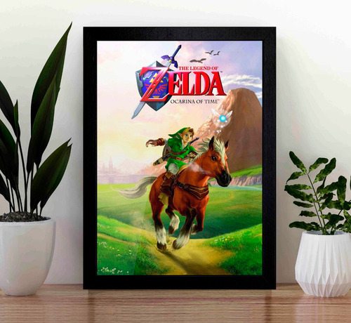 Quadro The Legend Of Zelda: Ocarina Of Time A3 Com Acrilico.