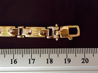 Pulseira Ouro Maciço 18k,-18.4gr. 19 Cm.comp. /e 7mm.larg.