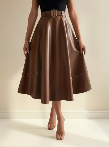 Falda Elegante De Vinil Circular