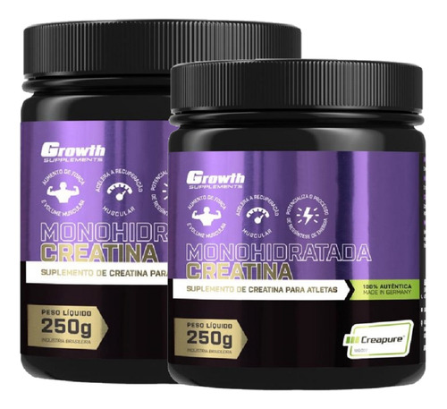 Creatina 250g Creapure Original Growth Kit 2 Potes