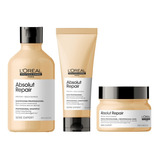 Kit Loreal Absolut Repair Shampoo + Enjuague + Máscara