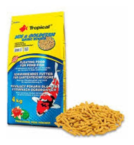 Tropical Koi Goldfish Basic Sticks Flote 800g Carpas Polypte