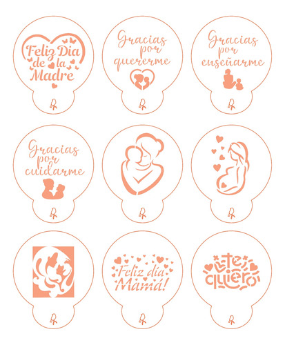 Stencil Plantilla Repostería Para Galletas De 5cm Dia Madre