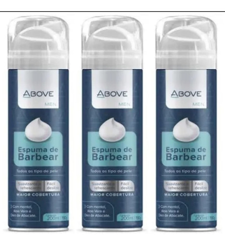 Kit 3 Espuma De Barbear Above Men 200 Ml 