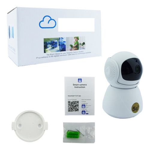 Camara Seguridad Interior 5g Wifi 360°full Hd 1080ptf Blanco