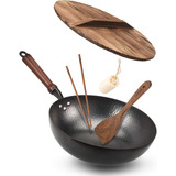 Bielmeier Wok Pan 12.5, Woks Y Sartenes Con Tapa, Wok De Ace