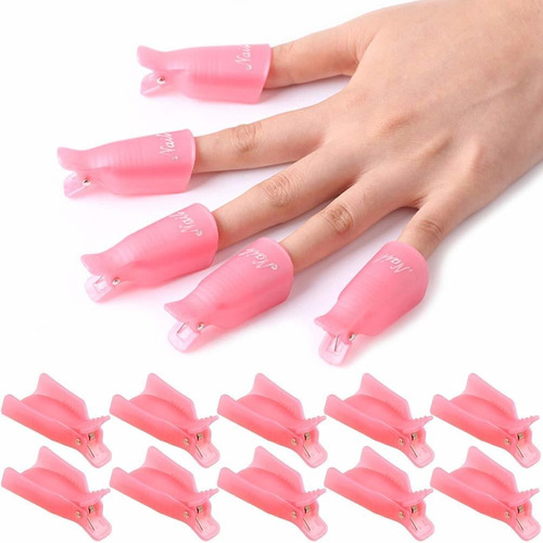 Kingmas 10pcs Plastico Acrilico Nail Art Soak Off Cap Clip