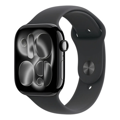 Apple Watch Series 11 GPS • Caja de aluminio negro azabache de 46 mm • Correa deportiva negra – M\u002FL - Distribuidor Autorizado | Meses sin interés