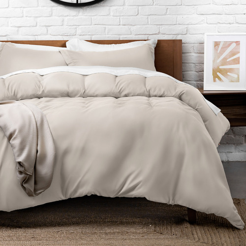 Funda De Duvet Dreamlab [king Size 264x228cm] Color Beige Diseño De La Tela Liso